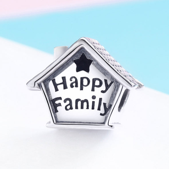 Happy Family House 925 Sterling Silver Bead Charm - jolics