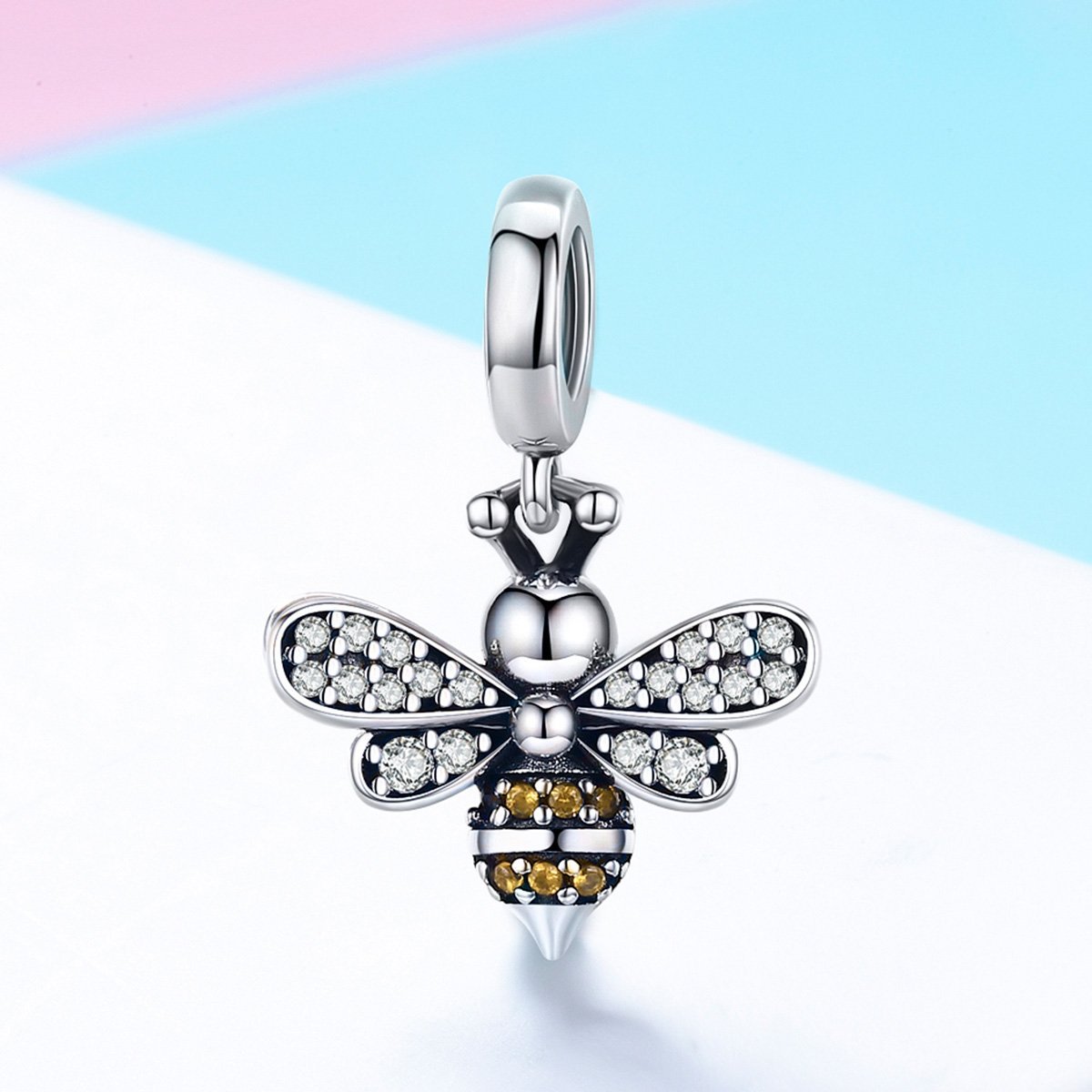 Hard-working Bee 925 Sterling Silver Dangle Charm - jolics