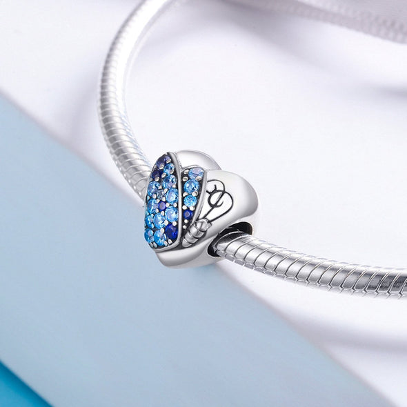 Heart & Butterfly 925 Sterling Silver Charm - jolics