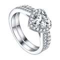 Heart Cut Halo Classic Wedding Set - jolics