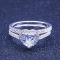 Heart Cut Halo Classic Wedding Set - jolics