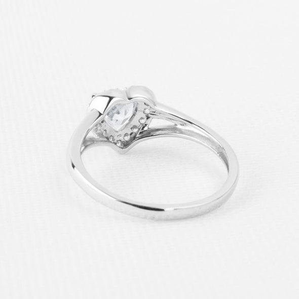 Heart Cut Halo Split Ring - jolics