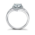 Heart Cut Halo Split Ring - jolics