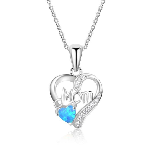 Heart Design Opal Pendant Necklace - jolics