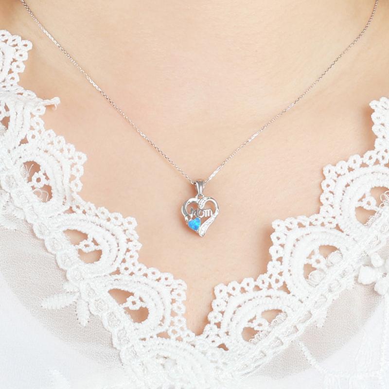 Heart Design Opal Pendant Necklace - jolics