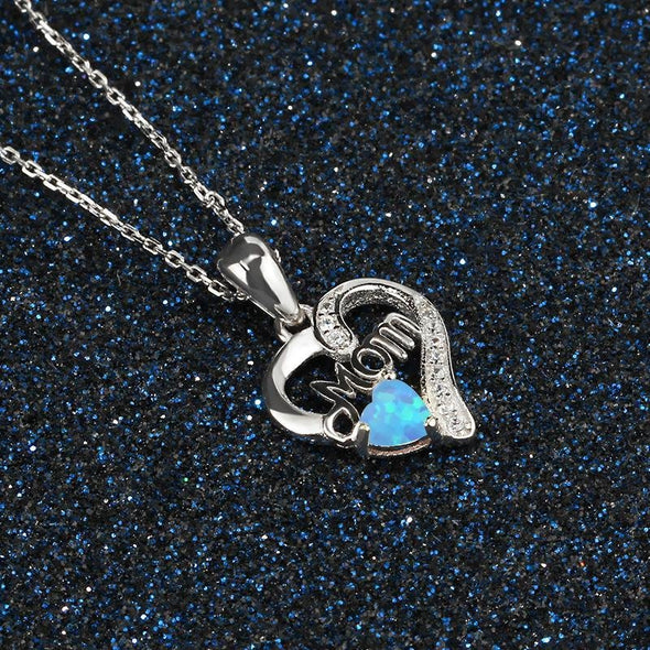 Heart Design Opal Pendant Necklace - jolics