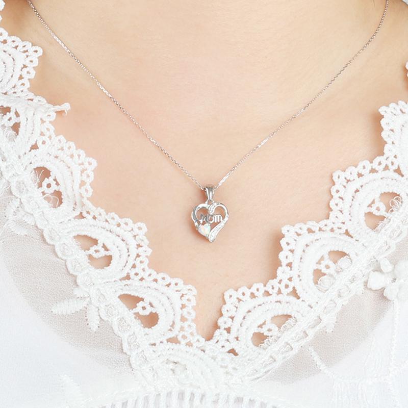 Heart Design Opal Pendant Necklace - jolics