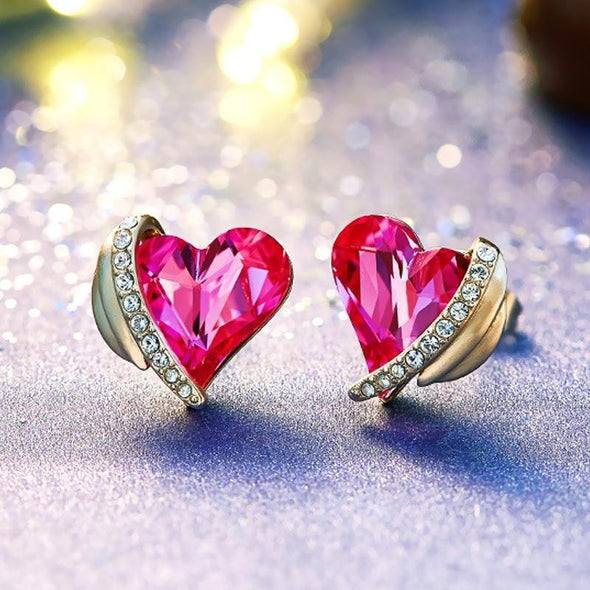 Heart Earrings With Stones - jolics