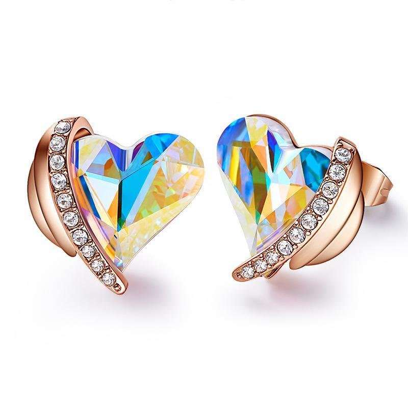 Heart Earrings With Stones - jolics