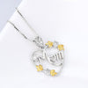 Heart Pendant Necklace With Flowers - jolics