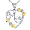 Heart Pendant Necklace With Flowers - jolics