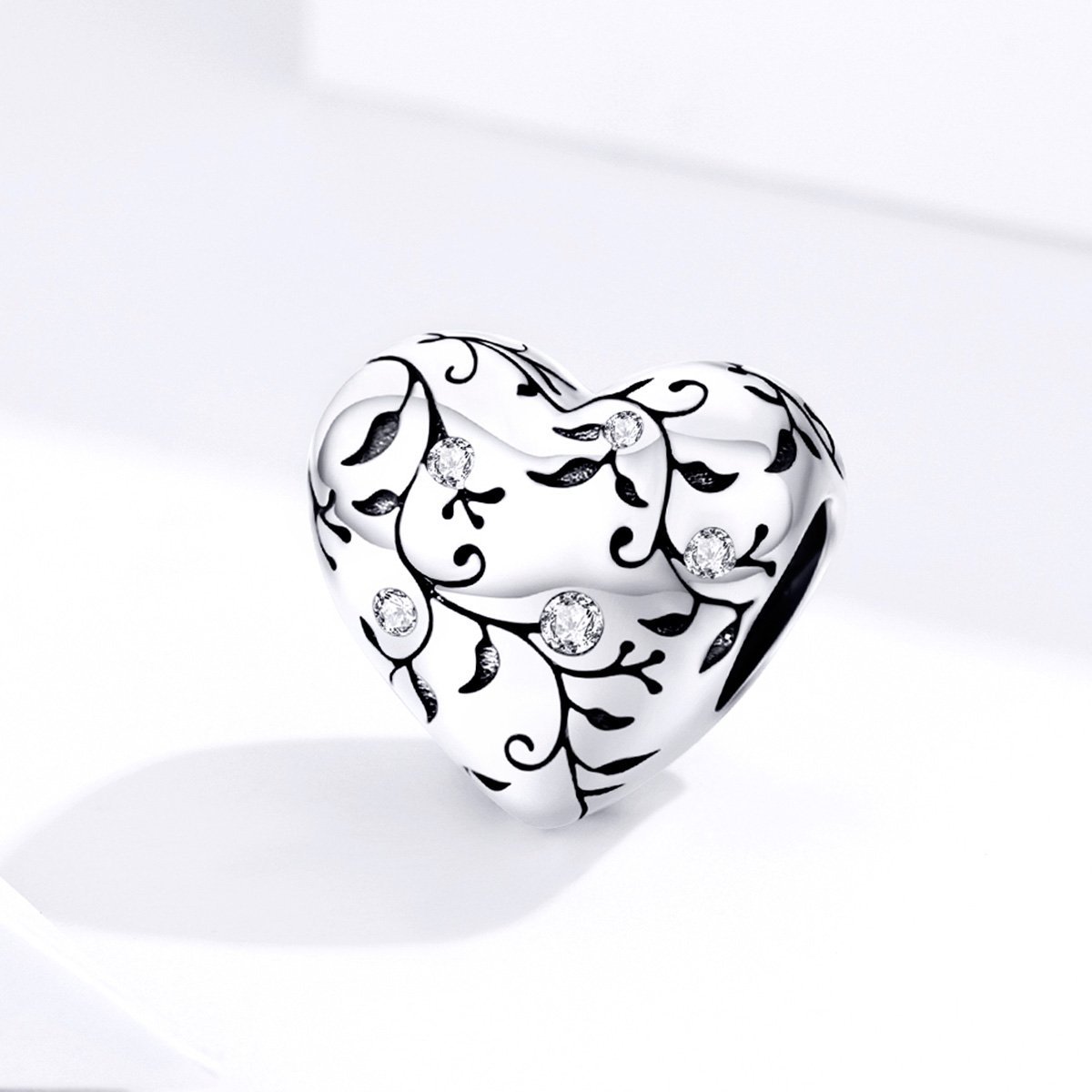 Heart Shape 925 Sterling Silver Bead Charm - jolics