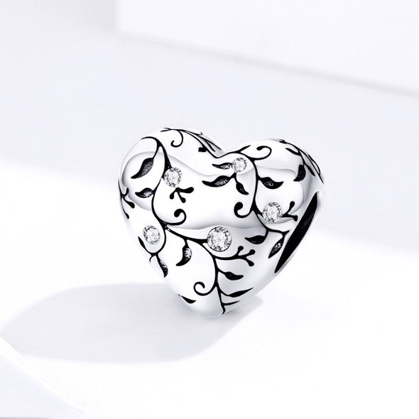 Heart Shape 925 Sterling Silver Bead Charm - jolics