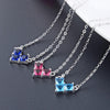 Heart Shape Square Stones Necklace - jolics