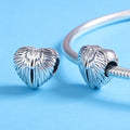 Heart Shape Wings 925 Sterling Silver Bead Charm - jolics