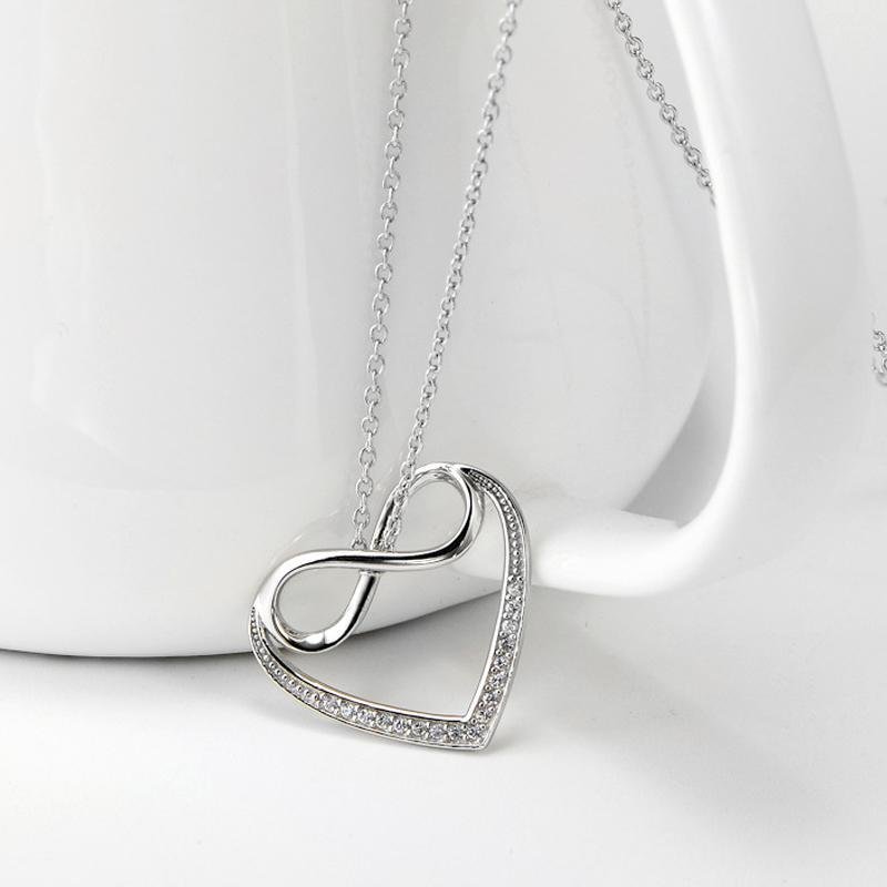 Heart- Shaped Infinity Pendant Necklace - jolics