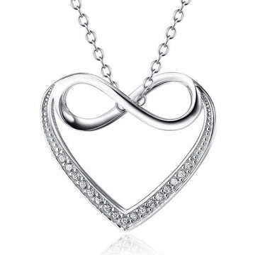 Heart- Shaped Infinity Pendant Necklace - jolics