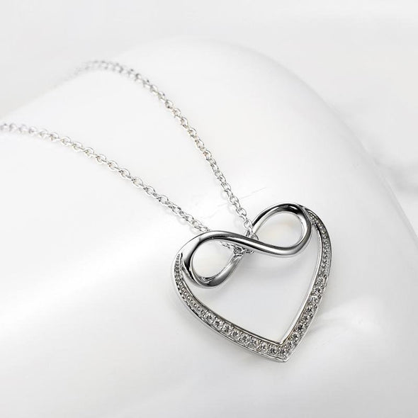 Heart- Shaped Infinity Pendant Necklace - jolics