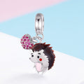 Hedgehog 925 Sterling Silver Dangle Charm - jolics