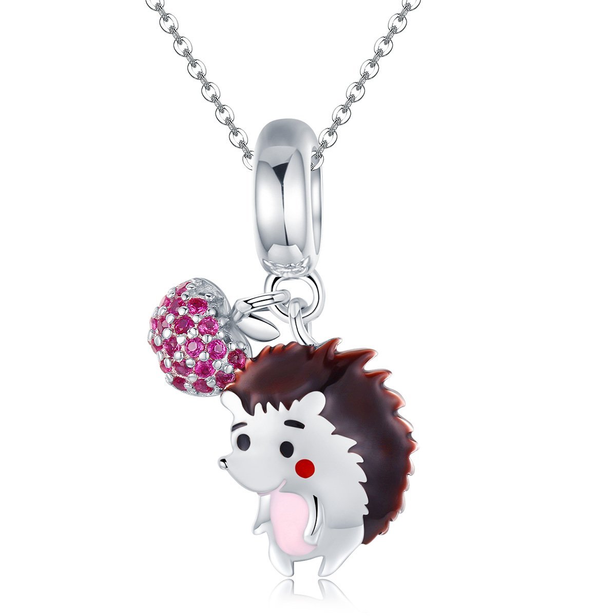 Hedgehog 925 Sterling Silver Dangle Charm - jolics