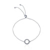 Hollow Circle Micro Pave 925 Sterling Silver Bracelet - jolics