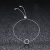 Hollow Circle Micro Pave 925 Sterling Silver Bracelet - jolics