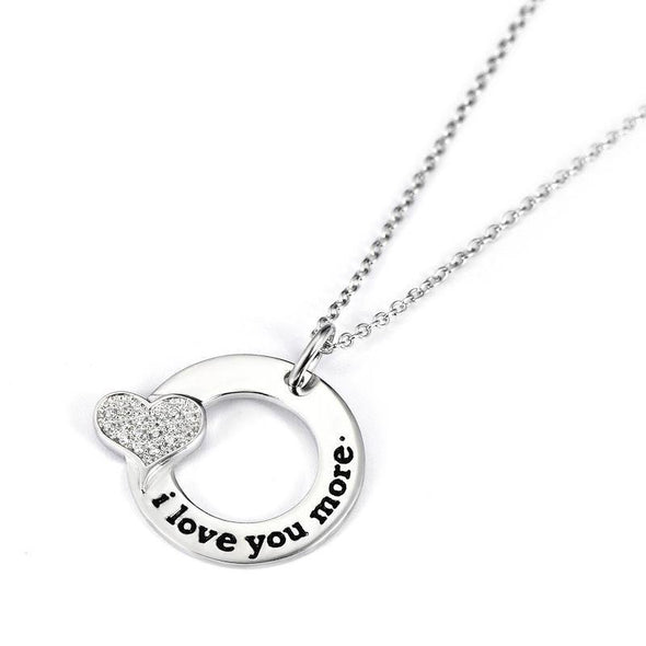 I Love You More With Heart- Circle Pendant Necklace - jolics