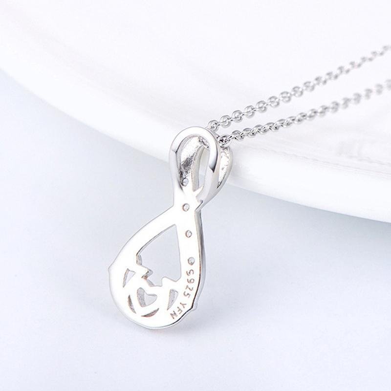 Infinity Pendant Necklace With Stones - jolics