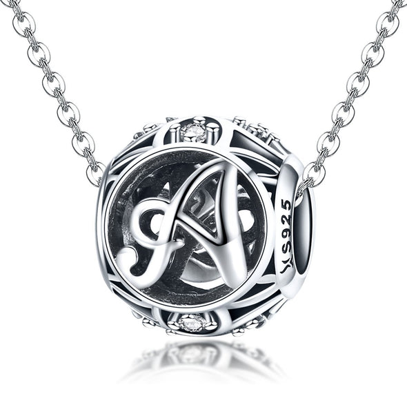 Initial Letter A-Z 925 Sterling Silver Charms for Bracelet - jolics