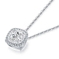 Jolics 2.0ct Cushion Cut Halo Pendant Necklace - jolics