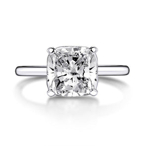 Jolics 3ct Cushion Cut Solitaire 925 Sterling Silver Ring - jolics