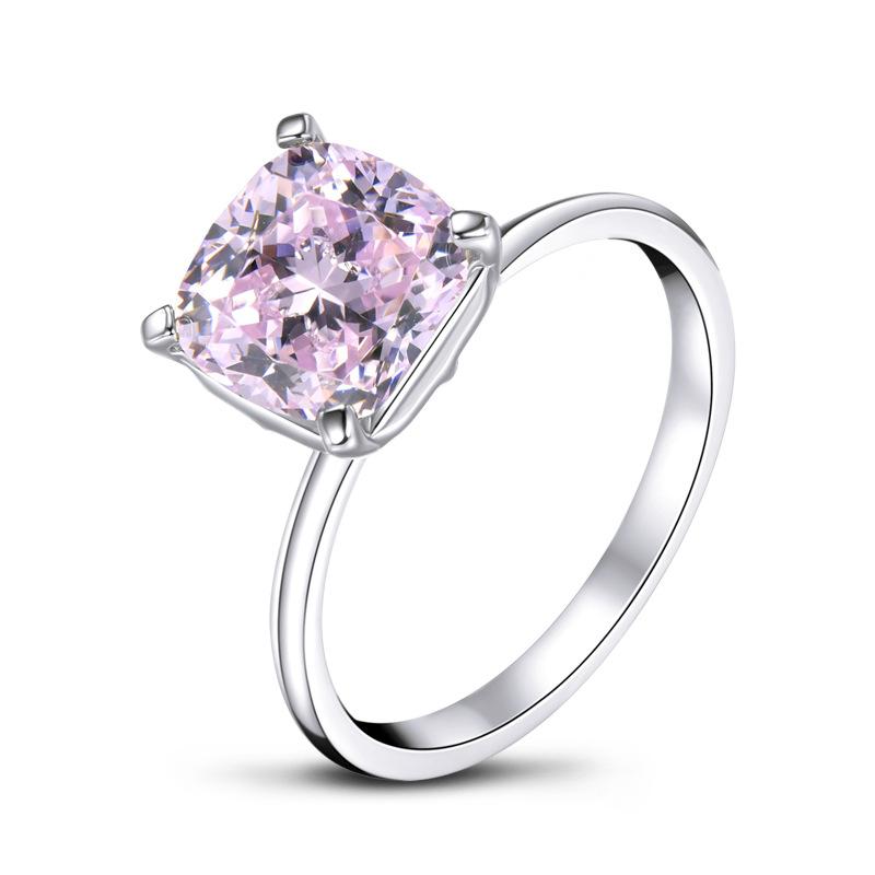 Jolics 3ct Cushion Cut Solitaire 925 Sterling Silver Ring - jolics