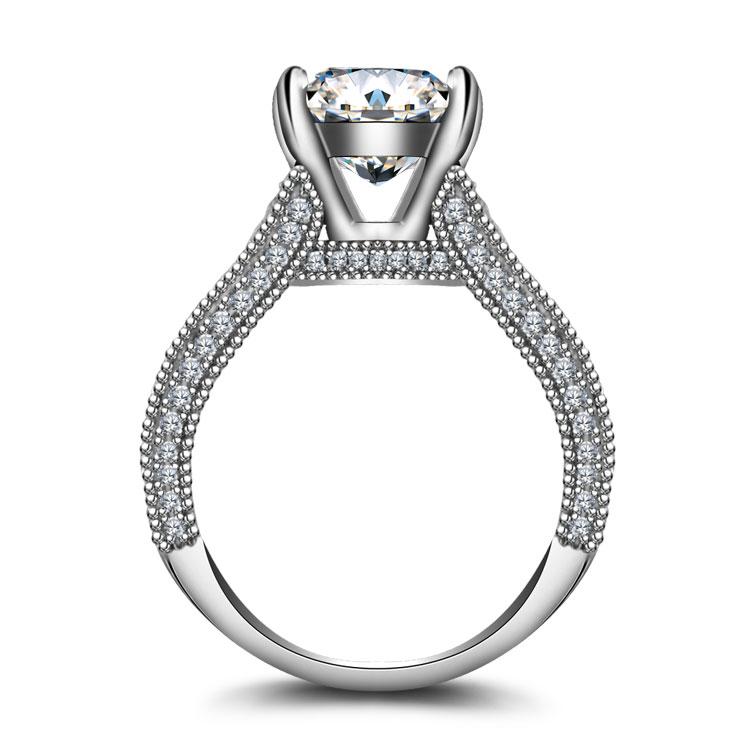 Jolics 5ct Radiant Cut 925 Sterling Silver Engagement Ring - jolics