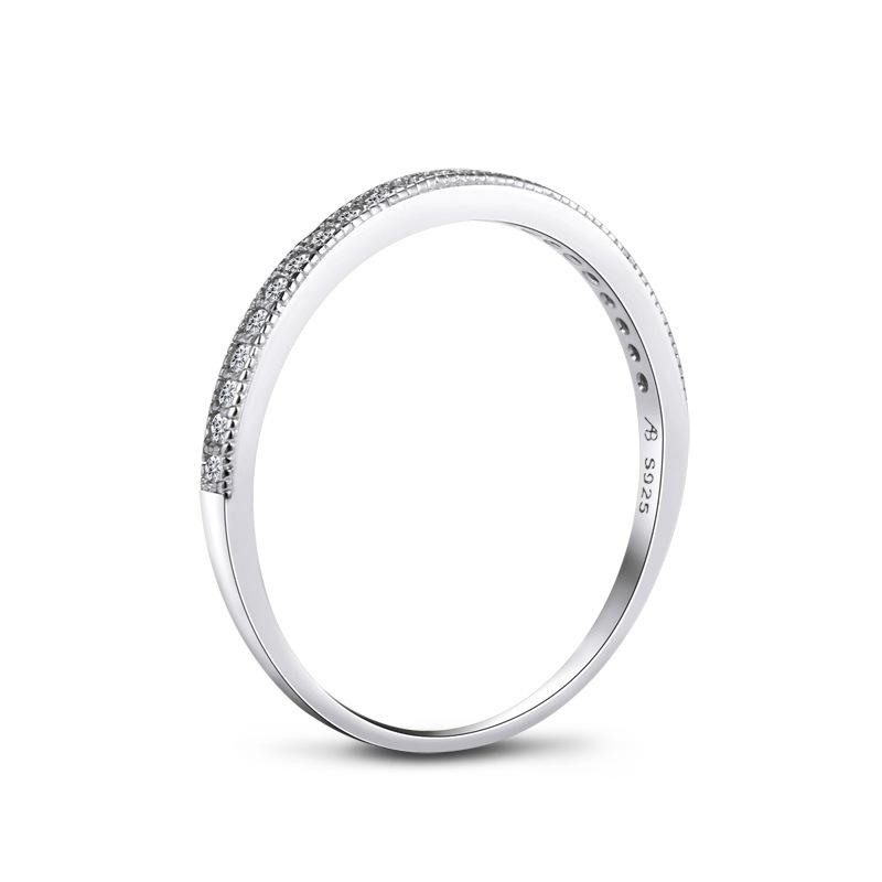 Jolics Half Eternity Sterling Silver Stackable Band - jolics