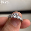 Jolics Handmade 1.5 CT Round Cut Sterling Silver Ring - jolics