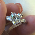 Jolics Handmade 2.0 CT Tapered Three Stone Silver Heart Ring - jolics