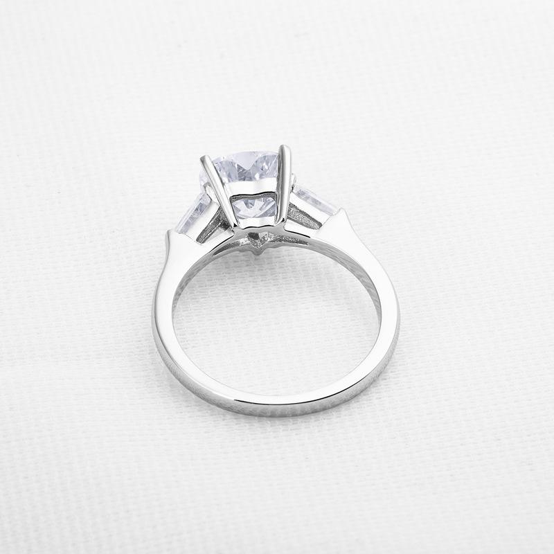 Jolics Handmade 2.0 CT Tapered Three Stone Silver Heart Ring - jolics