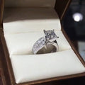 Jolics Handmade 4.0 CT Princess Cut Sterling Silver Engagement Ring - jolics