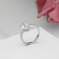 Jolics Handmade 4.5 CT Flawless Pear Cut Bypass Sterling Silver Ring - jolics