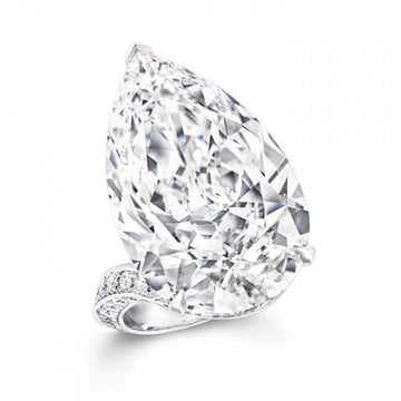 Jolics Handmade 4.5 CT Flawless Pear Cut Bypass Sterling Silver Ring JI0110 - jolics