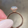 Jolics Handmade 7.0 CT 925 Sterling Rose Gold Cushion Cut Engagement Ring - jolics