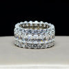 Jolics Handmade 7.6 CT Radiant Eternity Sterling Silver Band Ring - jolics