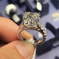 Jolics Handmade 9.5 CT Asscher Cut Sterling Silver Engagement Ring JI0111 - jolics