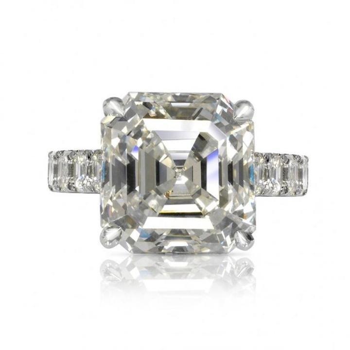 Jolics Handmade 9.5 CT Asscher Cut Sterling Silver Engagement Ring JI0111 - jolics