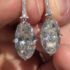 Jolics Handmade 9.5CT Oval Cut 925 Sterling Silver Earrings - jolics