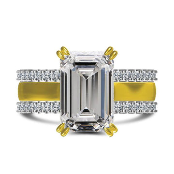 Jolics Handmade Emerald Cut 925 Sterling Silver Party & Engagement Ring - jolics