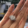 Jolics Handmade Heart Cut 925 Sterling Silver Engagement Ring - jolics