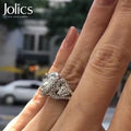 Jolics Handmade Heart Cut 925 Sterling Silver Engagement Ring - jolics