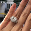 Jolics Handmade Heart Cut 925 Sterling Silver Engagement Ring - jolics