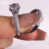 Jolics Handmade Oval 1.5ct Ring with a Half-Pave Band - jolics